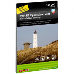 Kyst til Kyst Stien vest : Blåvands Huk - Tofterup 1:25 000