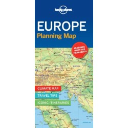 Lonely Planet Europe Planning Map: Easy-Fold, Full Colour Travel Map with Top Attractions, Itineraries & Themed Lists | Handy Slipcase for European Adventures