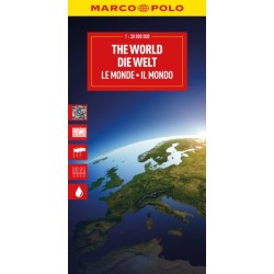 World Political Marco Polo Folded Map with Flags