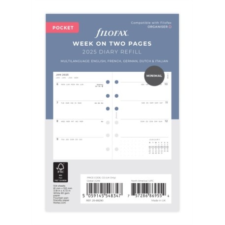 Pocket Minimal week on two pages 2025