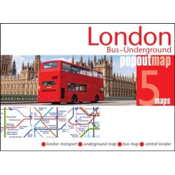 London Bus and Underground PopOut Map: Pocket-size, pop up map showing London's bus network and entire tube network
