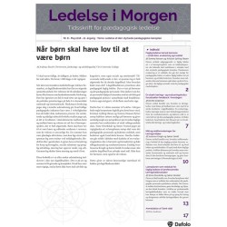Ledelse i Morgen, Nr. 8. Maj 2018. 21. årgang. Tema: Ledelse af den styrkede pædagogiske læreplan