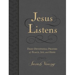 Jesus Listens, Large Text Leathersoft, Charcoal, with Full Scriptures: Daily Devotional Prayers of Peace, Joy, and Hope (A 365-Day Devotional) – The Perfect Christian Christmas Gift