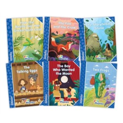 Jolly Phonics Folktales Blue Readers (Level 4) Complete Set (1-6): in Precursive Letters (British English edition)