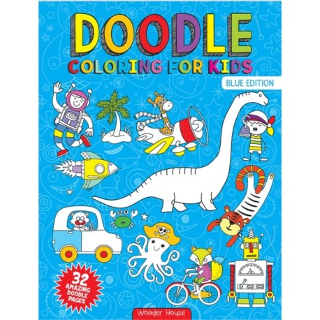 Doodle Coloring for Boys: Blue Edition