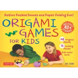Origami Games for Kids Kit: Action Packed Games and Paper Folding Fun! [Origami Kit with Book, 48 Papers, 75 Stickers, 15 Exciting Games, Easy-to-Assemble Game Pieces]