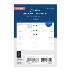Filofax Pocket Week on Two Pages Diary English 2025