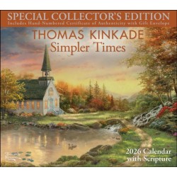 Thomas Kinkade Collector's Scripture Edition 2026 Deluxe Wall Calendar + Print
