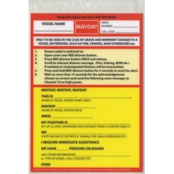 VHF DSC Mayday Procedure Card