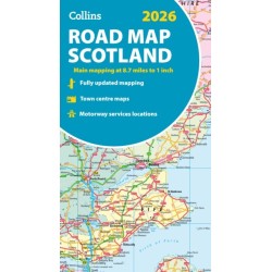 2026 Collins Road Map of Scotland: Folded Road Map