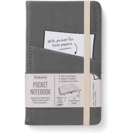 Bookaroo Pocket Notebook (A6) Journal - Charcoal