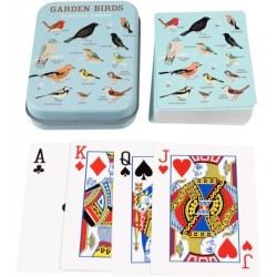 Playing cards in a tin - Garden Birds