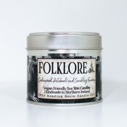 Folklore- Scented Soy Candle- Cedarwood, Patchouli and Crackling Embers