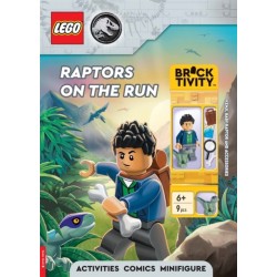 LEGO® Jurassic World™: Raptors on the Run Activity Book (with Kenji minifigure, baby raptor and accessories)