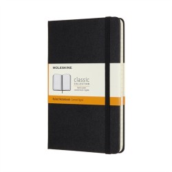 Moleskine Medium Ruled Hardcover Notebook: Black: Black