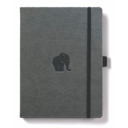 Dingbats A4+ Wildlife Grey Elephant Notebook - Dotted