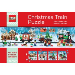 LEGO Christmas Train Puzzle: Four Connecting 100-Piece Puzzles