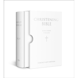 HOLY BIBLE: King James Version (KJV) White Compact Christening Edition