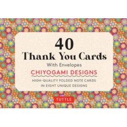 Chiyogami, 40 Thank You Cards with Envelopes: (4 1/2 x 3 inch blank cards in 8 unique designs)