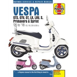 Vespa GTS, GTV, GT, LX, LXV, S, Primavera & Sprint (05 - 18)