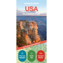 Lonely Planet USA Planning Map: Durable, Waterproof, Easy-Fold Travel Map with Attractions, Itineraries & Transport Guide