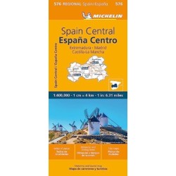 Spain Central, Extremadura, Castilla-La Mancha, Madrid - Michelin Regional Map 576