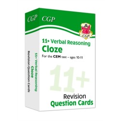 11+ CEM Revision Question Cards: Verbal Reasoning Cloze - Ages 10-11