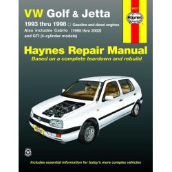 VW Golf, GTI and Jetta (93-98) and VW Cabrio (95-02) petrol & diesel Haynes Repair Manual (USA)