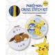 PokeMon Cross Stitch Kit: Includes Patterns and Materials to Stitch Pikachu & Piplup, & Evee, and Charts for 16 Other PokeMon Projects