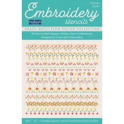 Embroidery Stencils, Crazy Quilt Seam Design Collection: 90 Easy-to-Mark Designs- Endless Seam Combinations- Designed for Crazy Quilt Embroidery