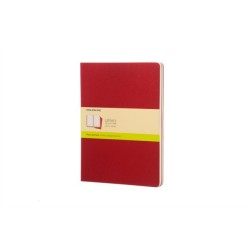 Moleskine Plain Cahier Xl - Red Cover (3 Set)