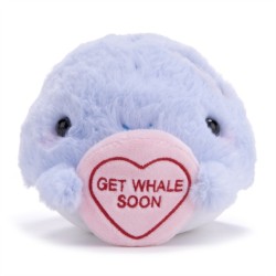 Love Hearts 7" Get Whale Soon Plush Gift