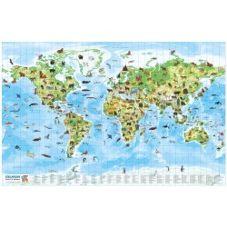 Children's Wall Map: World of Animals: Beautiful wall map ideal for a classroom or a bedroom