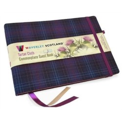 Guest Book - Kinloch Anderson Thistle Tartan cloth: Waverley Scotland Genuine Tartan Commonplace Series (16cm x 24cm)