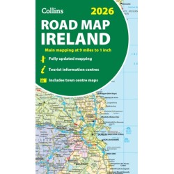 2026 Collins Road Map of Ireland: Clear and Detailed Folded Map of Ireland