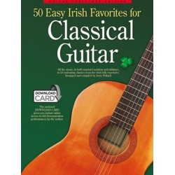 50 Easy Irish Favourites For Classical Guitar: Guitar Tablature Edition (Book & Download Card