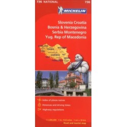 Slovenia, Croatia, Bosnia - Michelin National Map 736