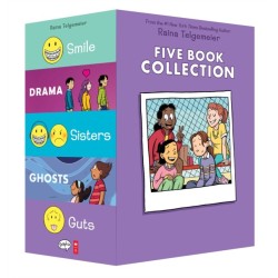 Raina Telgemeier Five Book Collection: Smile, Drama, Sisters, Ghosts, Guts