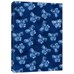 Shibori Indigo Butterflies Dotted Paperback Journal: Blank Notebook with Pocket