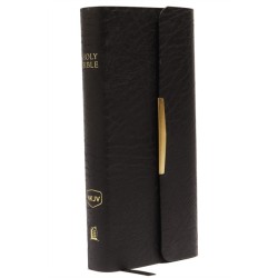 NKJV, Checkbook Bible, Compact, Bonded Leather, Black, Wallet Style, Red Letter: Holy Bible, New King James Version