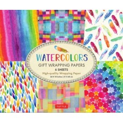 Rainbow Watercolors Gift Wrapping Papers - 6 sheets: 24 x 18 inch Wrapping Paper