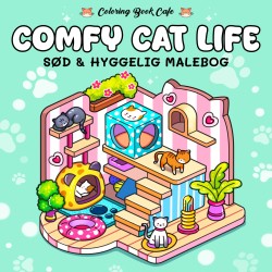 Malebog: Comfy Cat Life - Cozy Coloring: sød og hyggelig malebog
