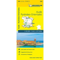 Aude, Pyrenees-Orientales - Michelin Local Map 344: Map