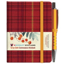 Waverley S.T. (S): Rowanberry Mini with Pen Pocket Genuine Tartan Cloth Commonplace Notebook
