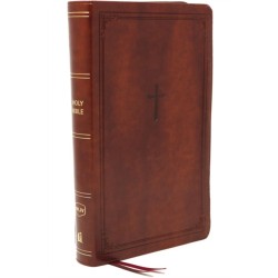 NKJV, End-of-Verse Reference Bible, Personal Size Large Print, Leathersoft, Brown, Red Letter, Comfort Print: Holy Bible, New King James Version