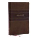 NKJV Personal Size Large Print Bible with 43,000 Cross References, Brown Leathersoft, Red Letter, Comfort Print