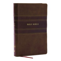 NKJV Personal Size Large Print Bible with 43,000 Cross References, Brown Leathersoft, Red Letter, Comfort Print