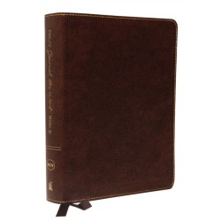 NKJV, Journal the Word Bible, Bonded Leather, Brown, Red Letter, Comfort Print: Reflect, Journal, or Create Art Next to Your Favorite Verses