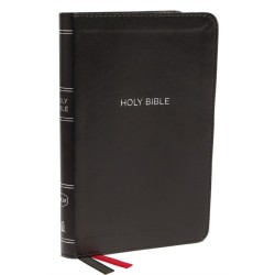 NKJV, Thinline Bible, Compact, Leathersoft, Black, Red Letter, Comfort Print: Holy Bible, New King James Version