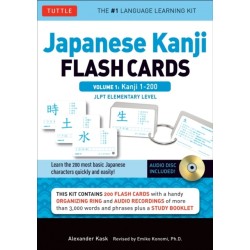 Japanese Kanji Flash Cards Kit Volume 1: Kanji 1-200: JLPT Beginning Level: Learn 200 Japanese Characters Including Native Speaker Audio, Sample Sentences & Compound Words